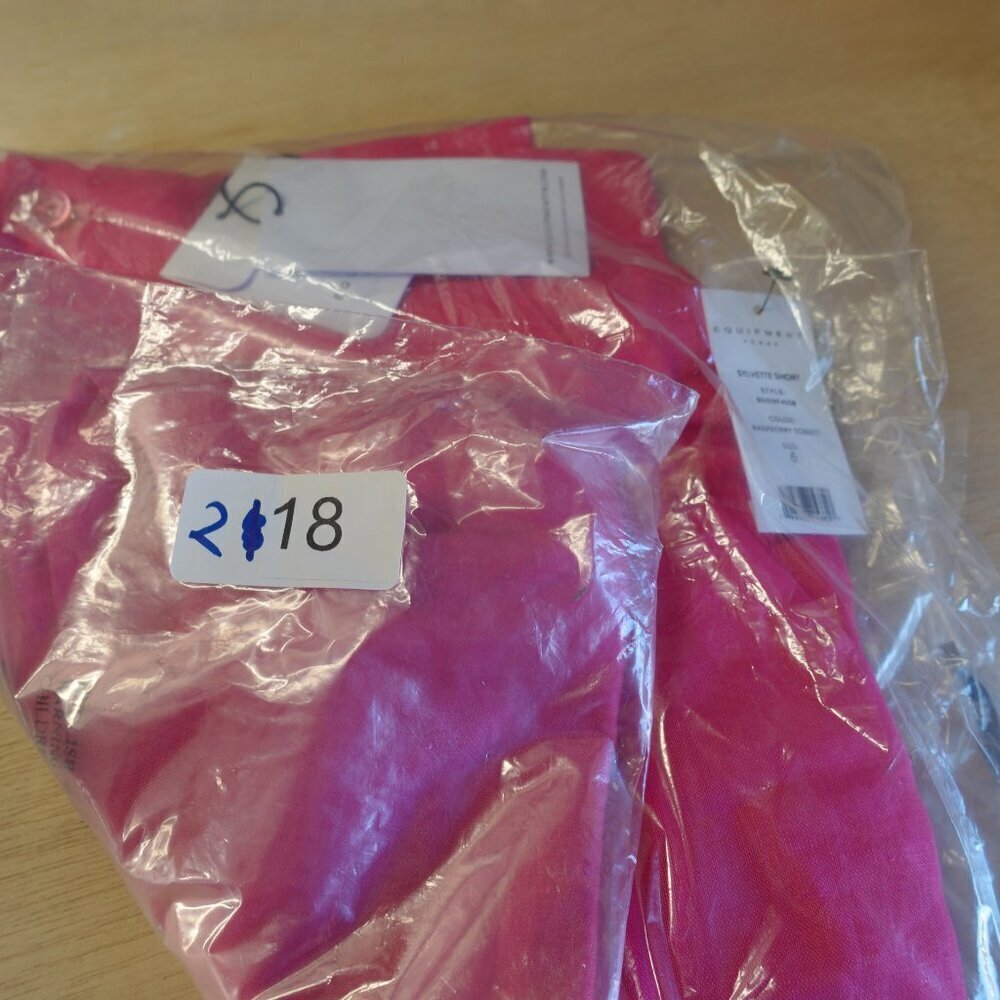 Equipment Women's Sylvette Linen Short size 6 in Pink NWT - Picture 4 of 9